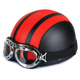 NEW Motorcycle Synthetic Leather Vintage Helmet